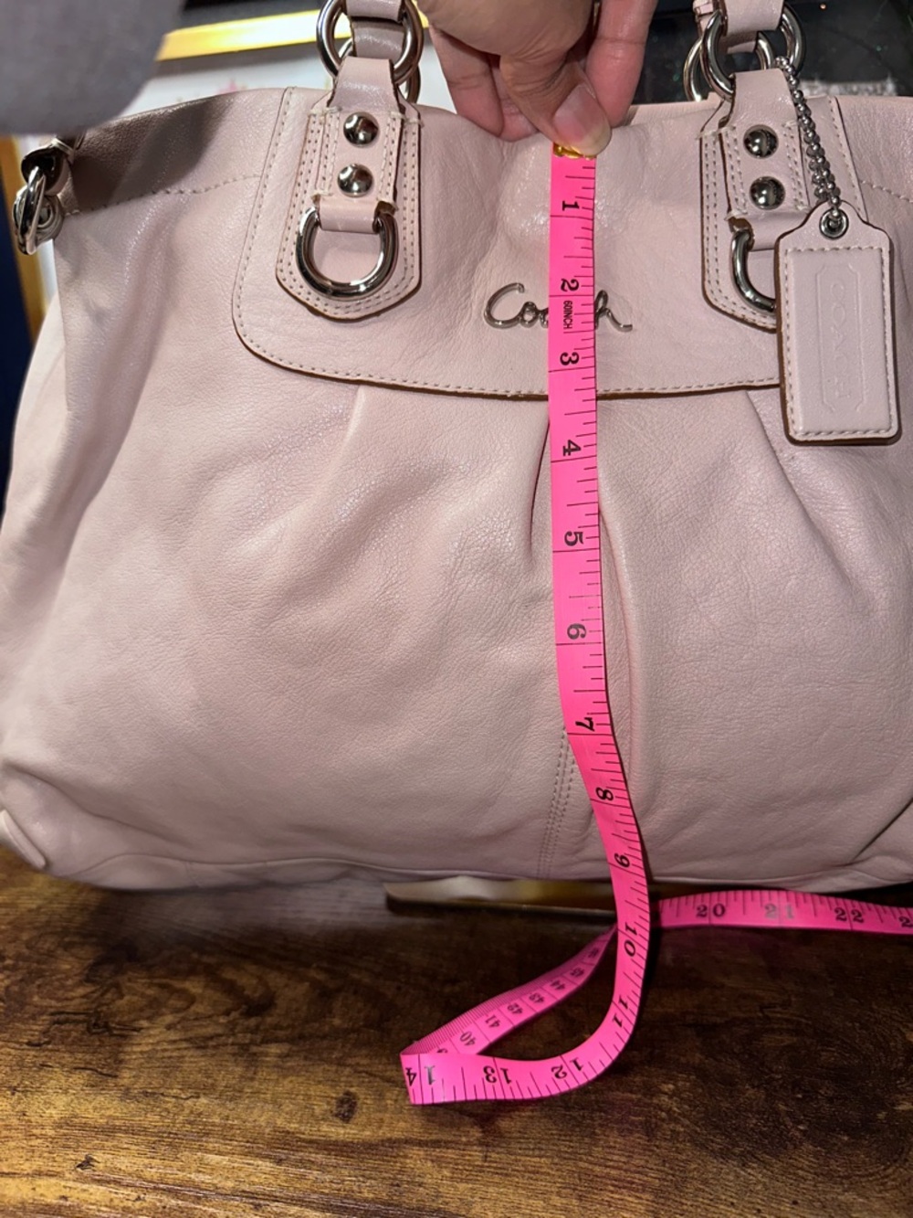 Coach Madison Maggie Pink Leather Satchel Crossbody Bag - Picture 9 of 16
